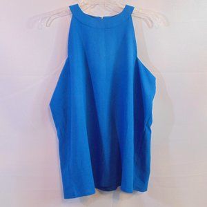 Paper Crane womens blue sleeveless mock neck size L